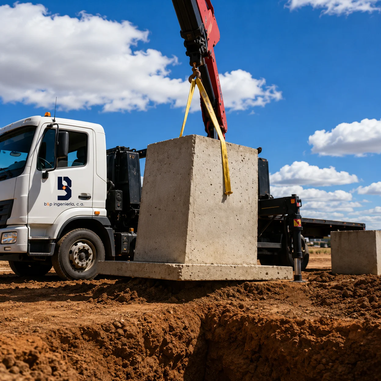 Lifting and installation of a concrete element in a civil work by B&P Ingeniería, C.A. — BYPICA
